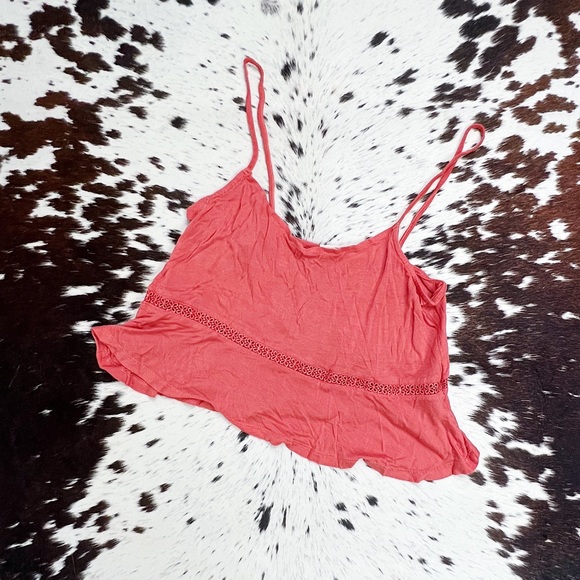 LA HEARTS Orange Daisy Cropped Tank Top Small - Picture 1 of 8